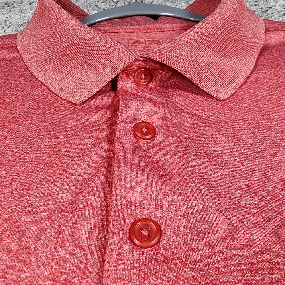 Adidas Polo Shirt Mens XL Red Heathered Short Sleeve Athletic Excellent - Picture 4 of 11